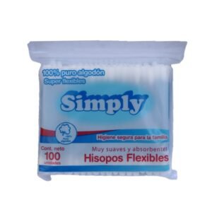 Hisopos simply bolsa zip x 100 uni.