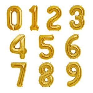 Globo números con dorado x 36 cm