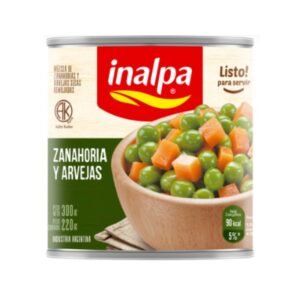 Arvejas y zanahorias inalpa x 300 grs. lata